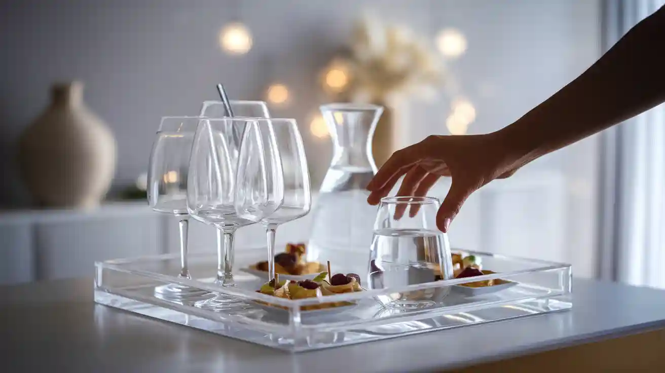 Acrylic Square Trays for Effortless Hosting