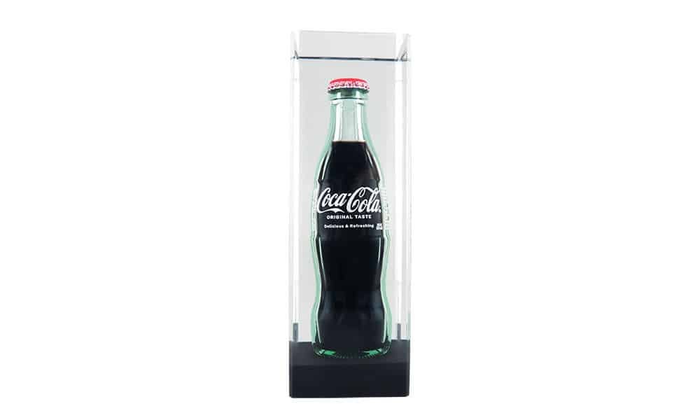 Lucite embedded Coca-Cola bottle